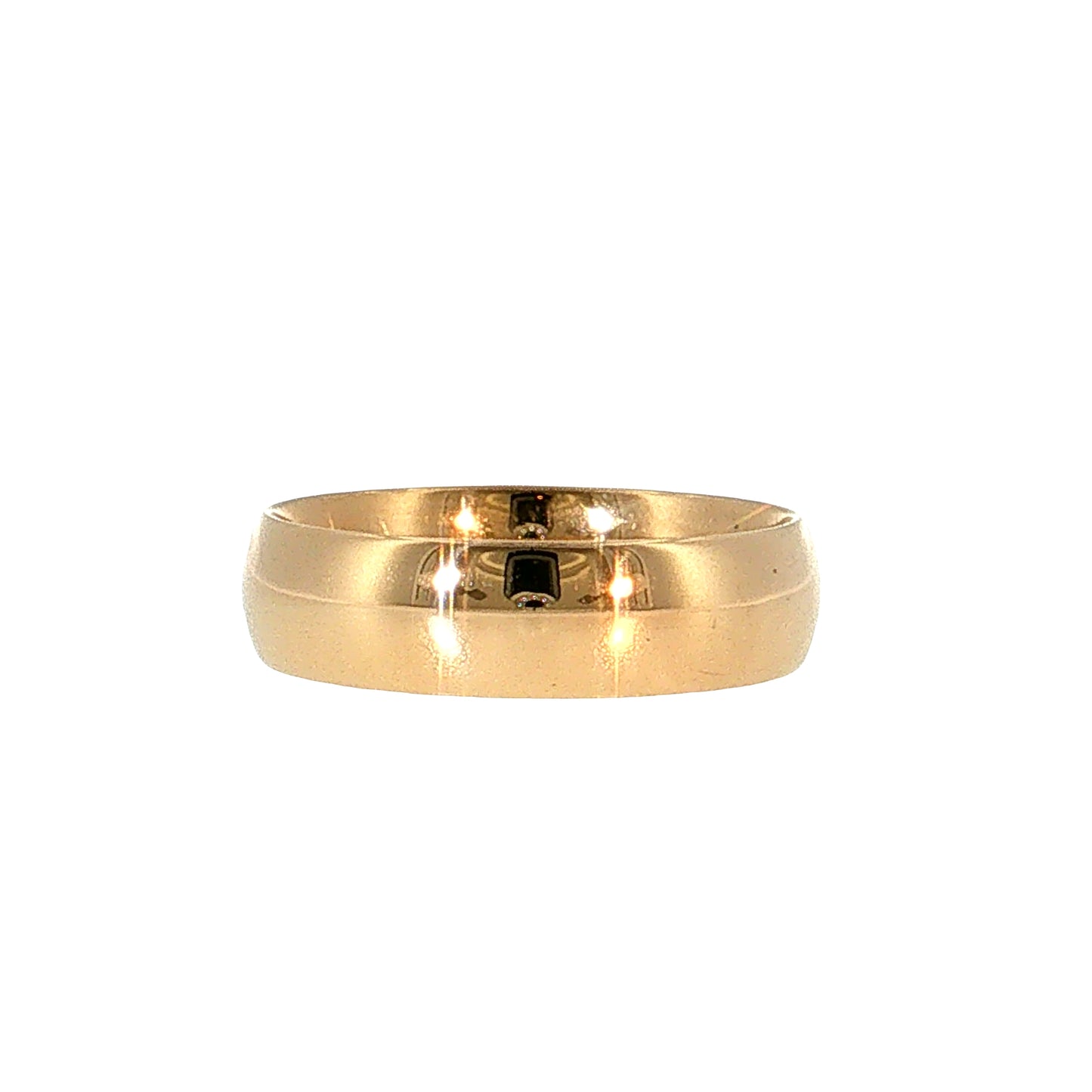 6mm Men's Half Round Wedding Band 14k Yellow Gold