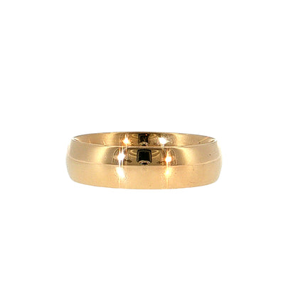 6mm Men's Half Round Wedding Band 14k Yellow Gold