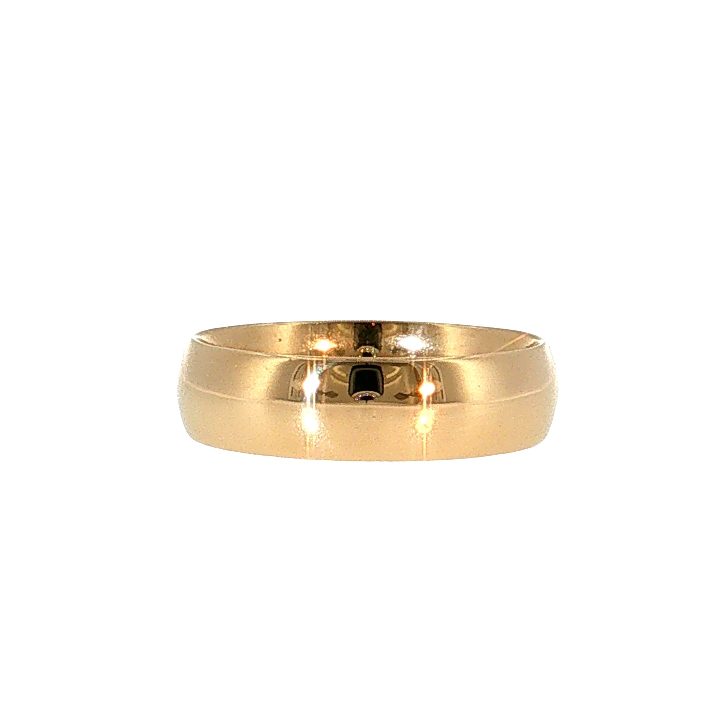 6mm Men's Half Round Wedding Band 14k Yellow Gold