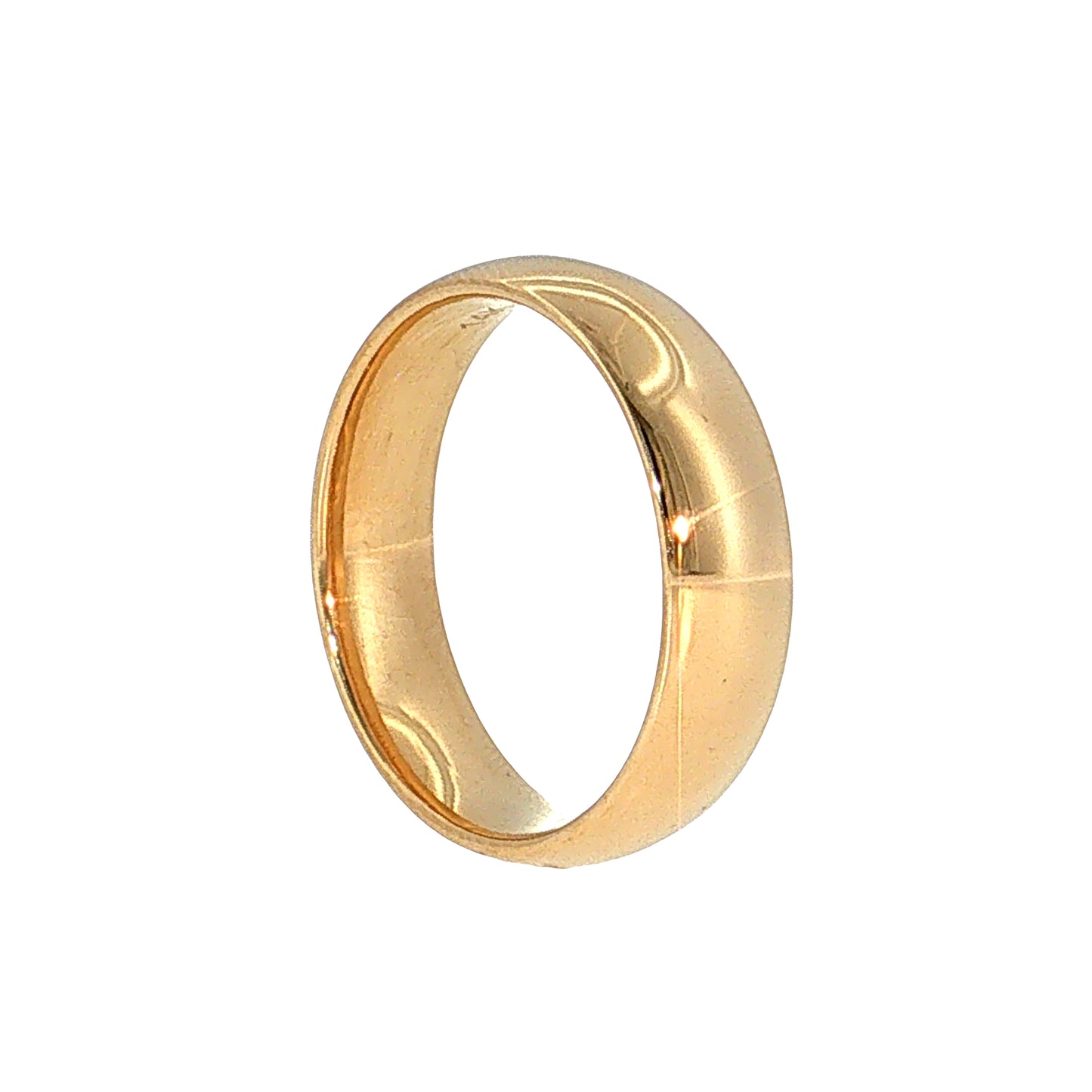6mm Men's Half Round Wedding Band 14k Yellow Gold