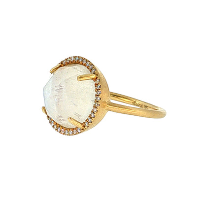 Irene Neuwirth Moonstone & Diamond Cocktail Ring 18k