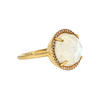 Irene Neuwirth Moonstone & Diamond Cocktail Ring 18k