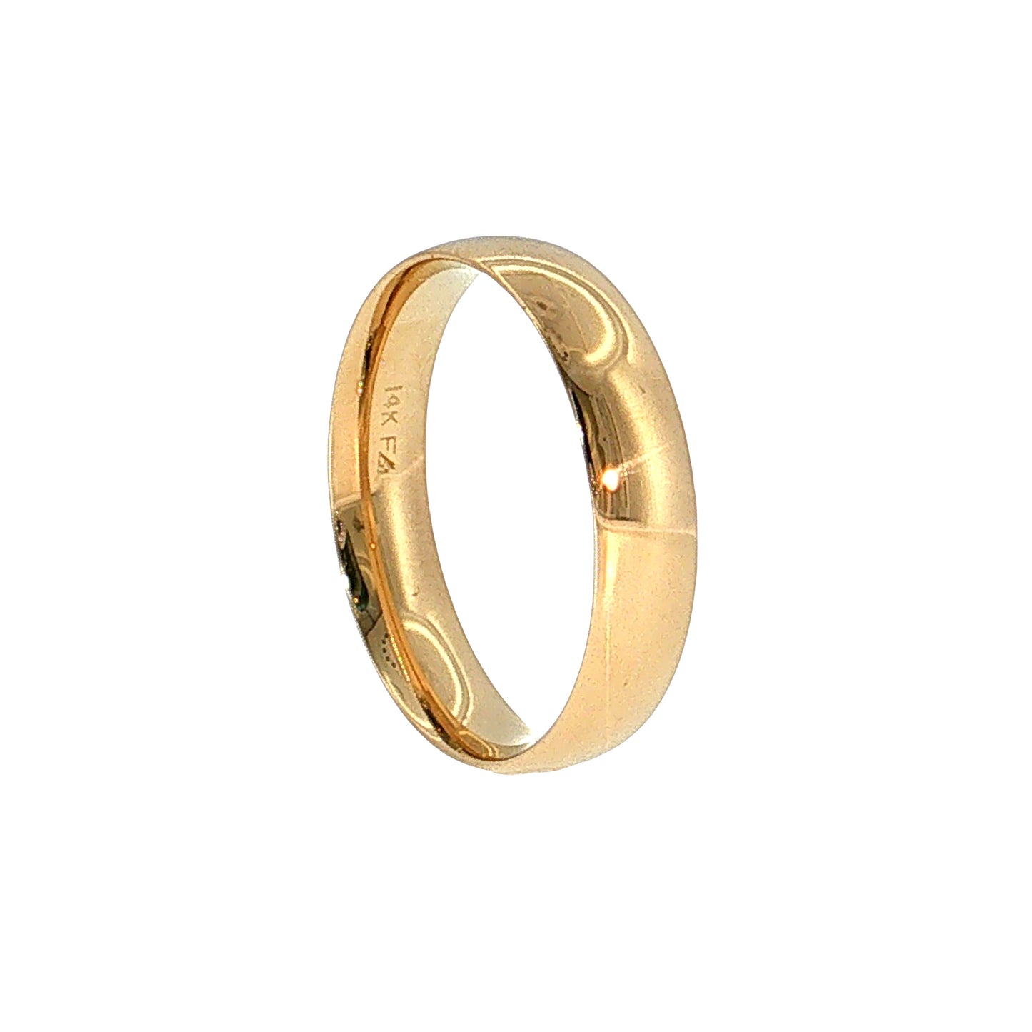 Men's European Profile Wedding Band 14k Yellow Gold