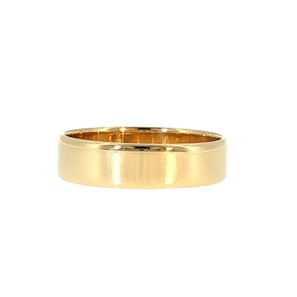 Men's 6mm Flat Edge Wedding Band 14k Yellow Gold