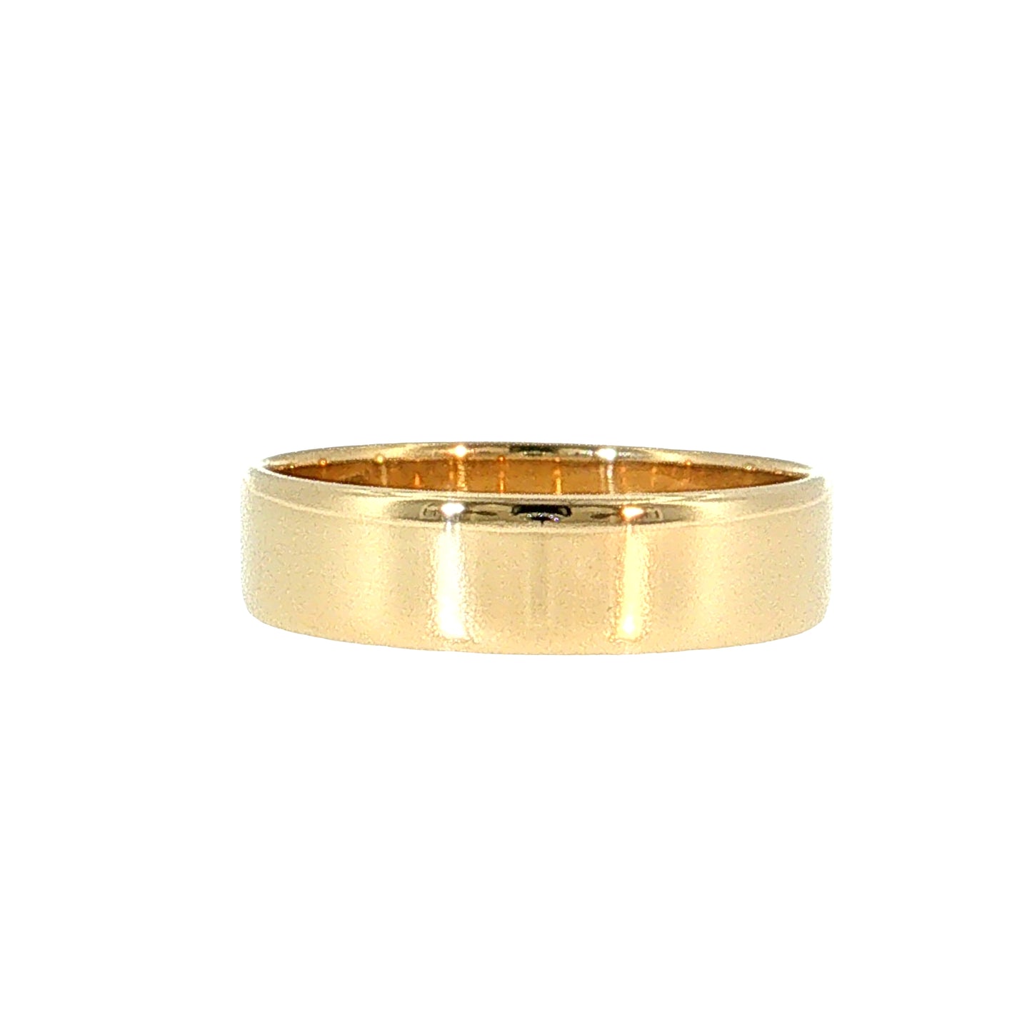 Men's 6mm Flat Edge Wedding Band 14k Yellow Gold