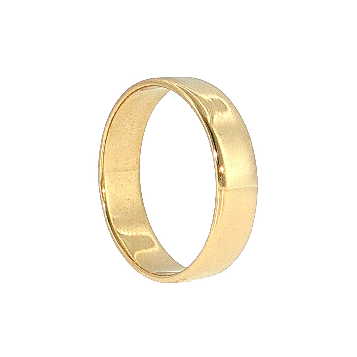 Men's 6mm Flat Edge Wedding Band 14k Yellow Gold
