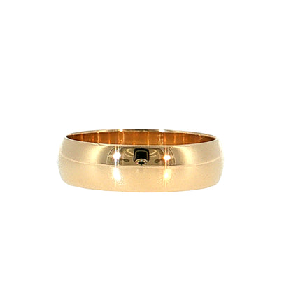 Men's 6mm European Wedding Band 14k Yellow Gold