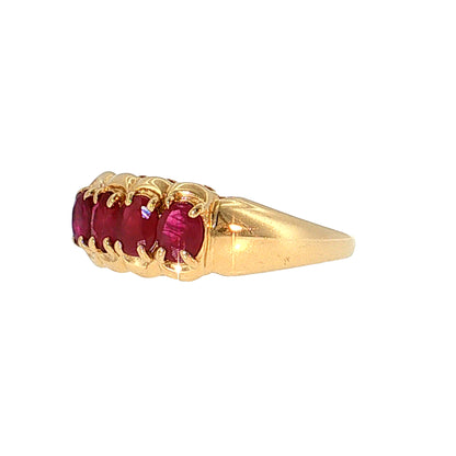 1.24 Oval Ruby Cocktail Ring 14k Yellow Gold