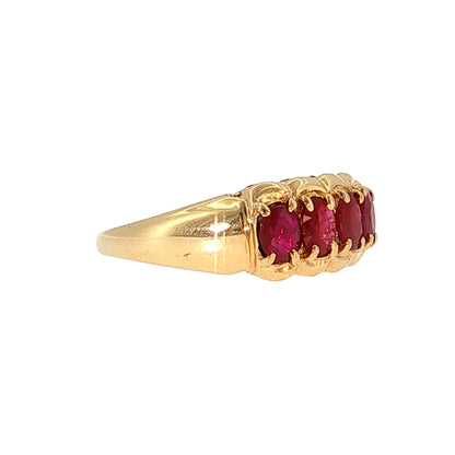1.24 Oval Ruby Cocktail Ring 14k Yellow Gold