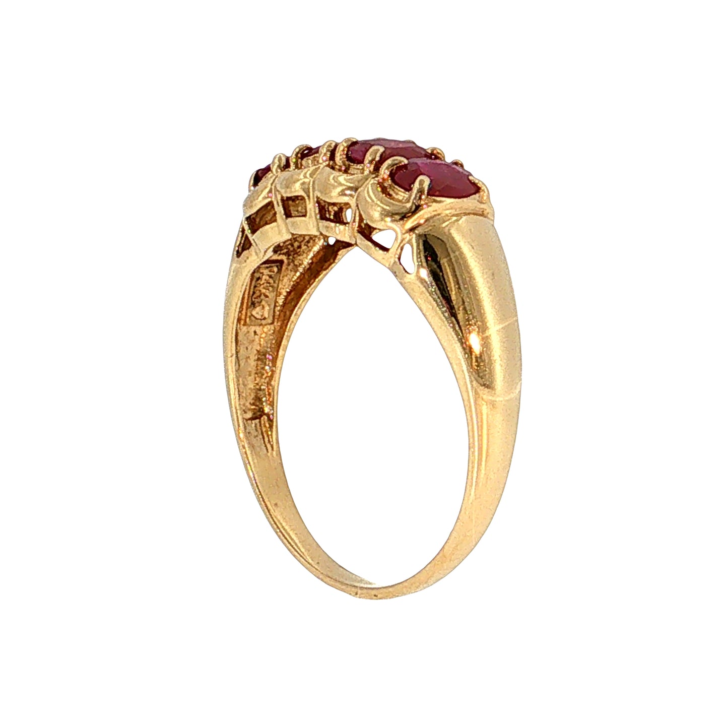 1.24 Oval Ruby Cocktail Ring 14k Yellow Gold
