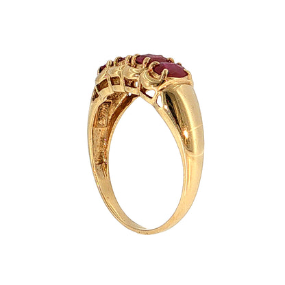 1.24 Oval Ruby Cocktail Ring 14k Yellow Gold