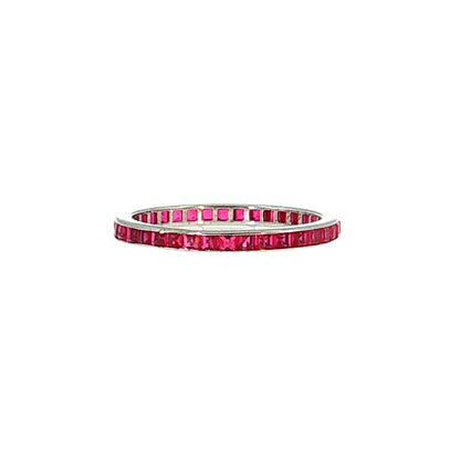 .72 Ruby Eternity Wedding Band 14k White Gold