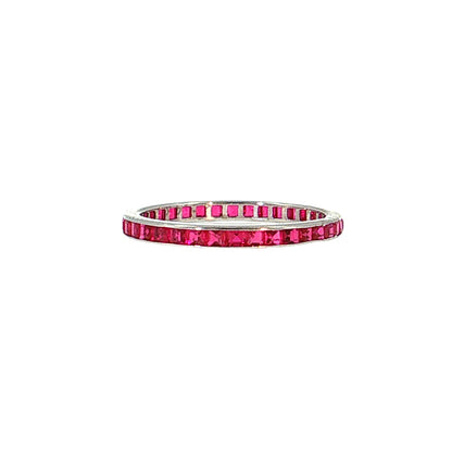 .72 Ruby Eternity Wedding Band 14k White Gold