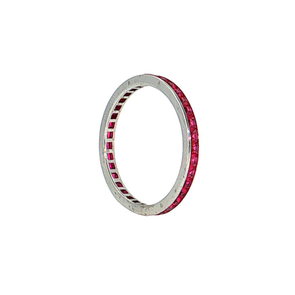 .72 Ruby Eternity Wedding Band 14k White Gold