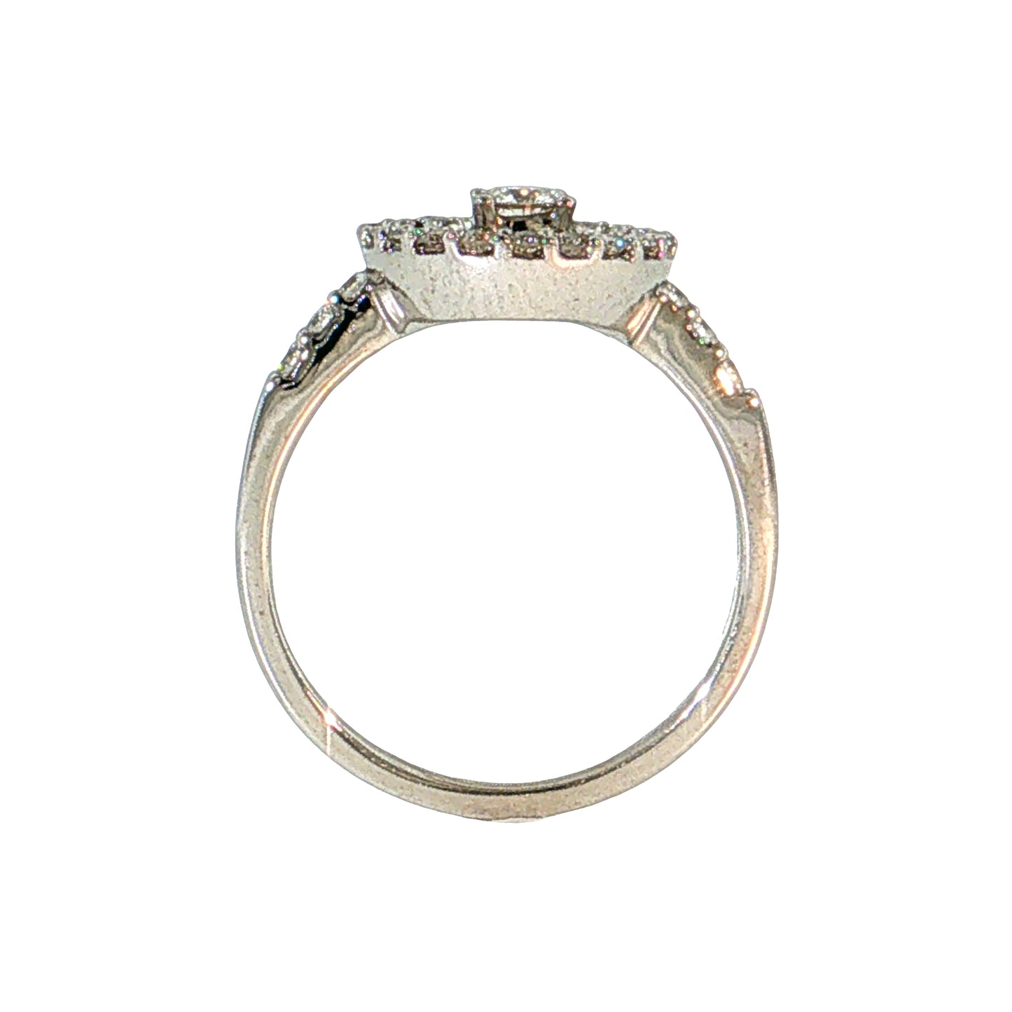 .93 Diamond Ballerina Halo Cocktail Ring 18K White Gold