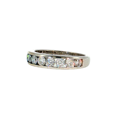 1.10 Diamond Half-Eternity Wedding Band 14k White Gold