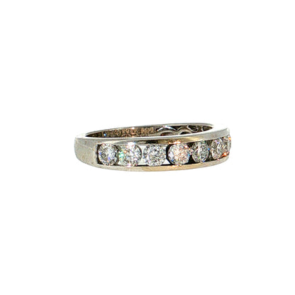 1.10 Diamond Half-Eternity Wedding Band 14k White Gold