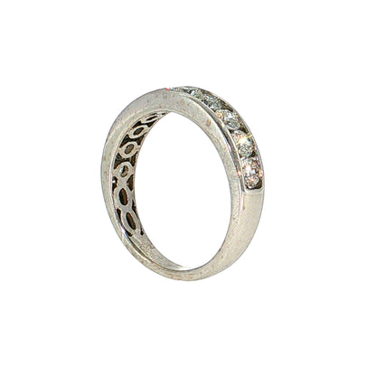 1.10 Diamond Half-Eternity Wedding Band 14k White Gold