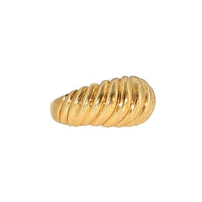 Ridged Bubble Cocktail Ring 14k Yellow Gold