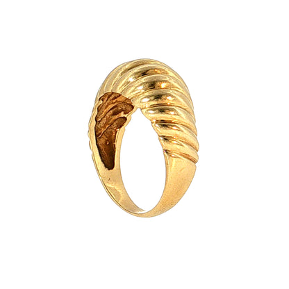 Ridged Bubble Cocktail Ring 14k Yellow Gold