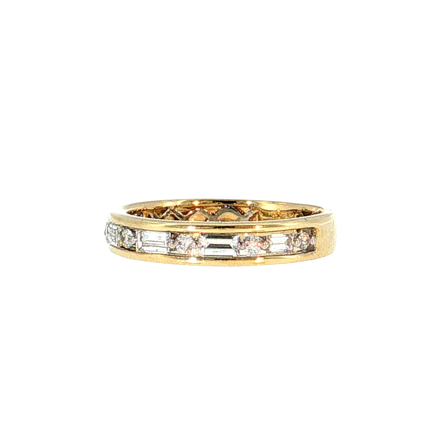 .52 Diamond Half Eternity Band 14k Yellow Gold