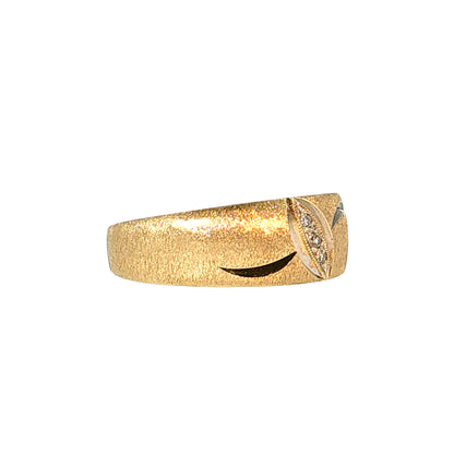 Vintage Mid-Century Diamond Three Stone Wedding Band 14k