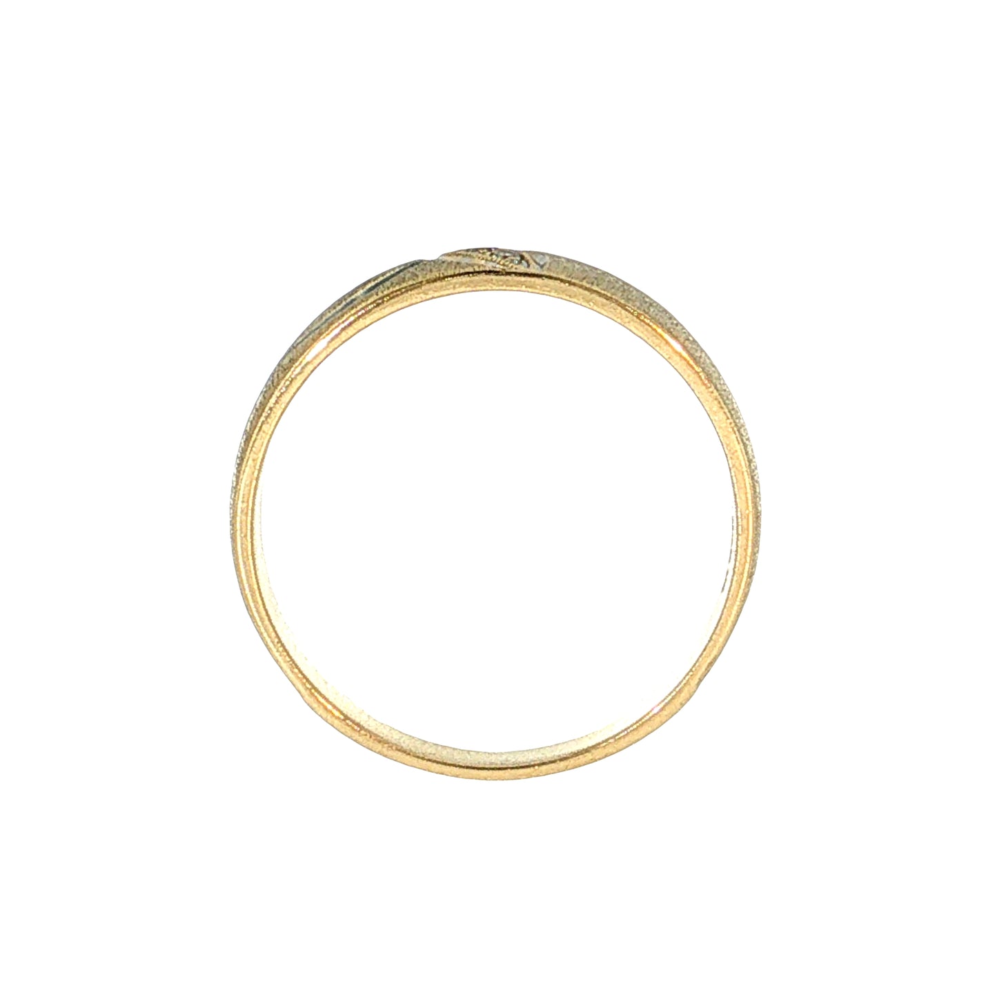 Vintage Mid-Century Diamond Three Stone Wedding Band 14k