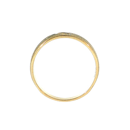 Vintage Mid-Century Diamond Three Stone Wedding Band 14k