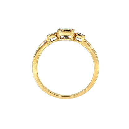 .73 Emerald Cut Diamond Three Stone Ring 14k Yellow Gold