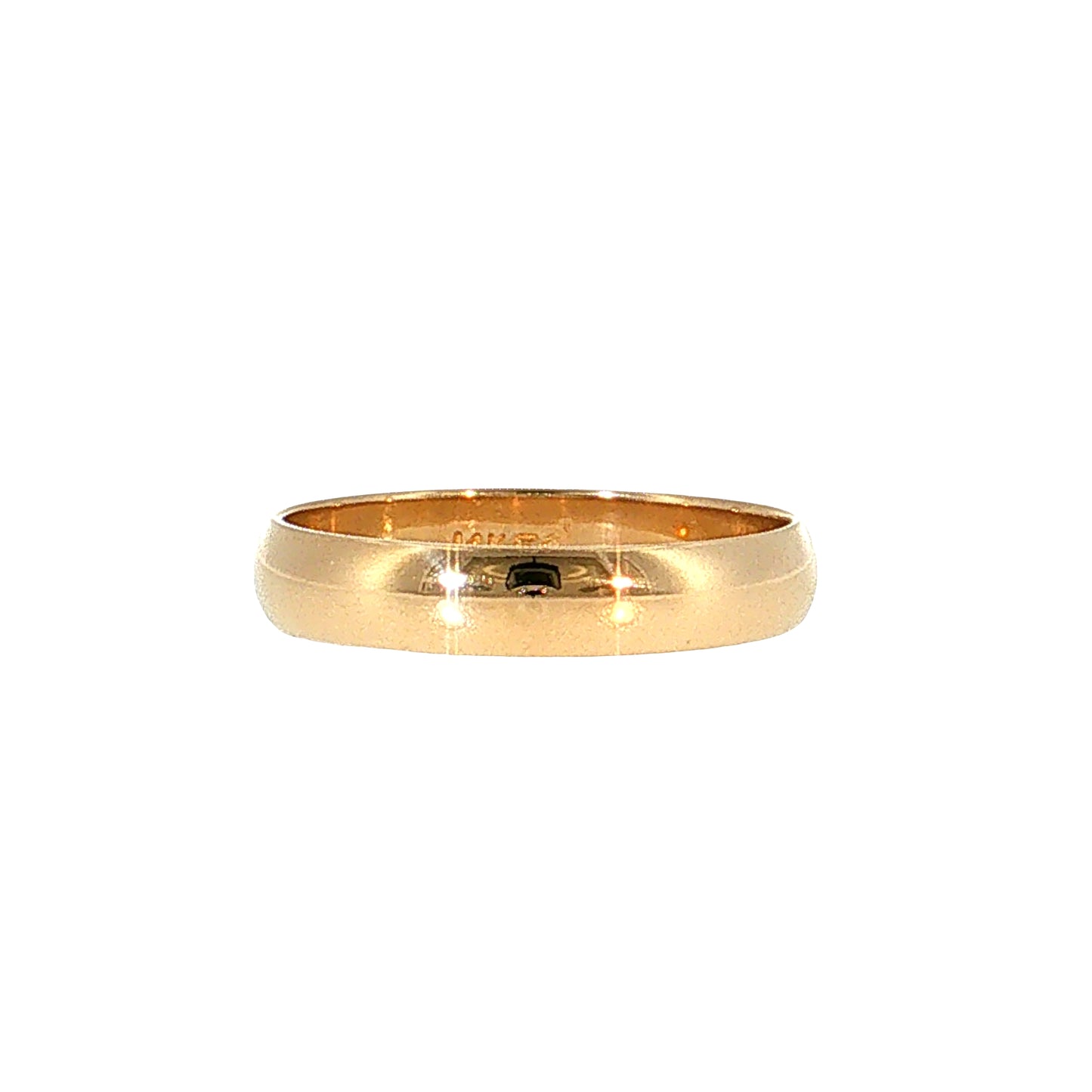 4mm Men's Half Round Wedding Band 14k Yellow Gold