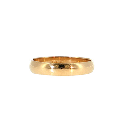 4mm Men's Half Round Wedding Band 14k Yellow Gold