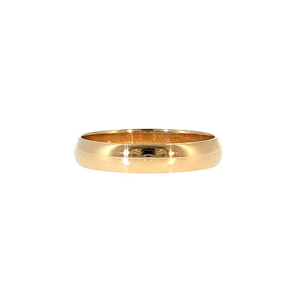 4mm Men's Half Round Wedding Band 14k Yellow Gold