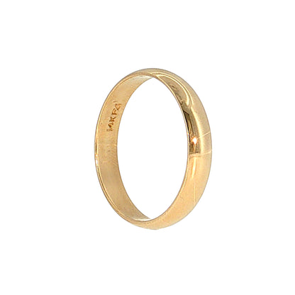 4mm Men's Half Round Wedding Band 14k Yellow Gold