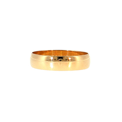 5mm Men's Half Round Wedding Band 14k Yellow Gold