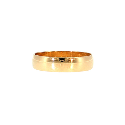 5mm Men's Half Round Wedding Band 14k Yellow Gold