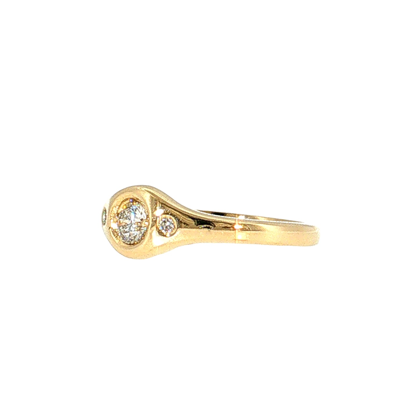 .25 Diamond Three Stone Engagement Ring 14k Yellow Gold