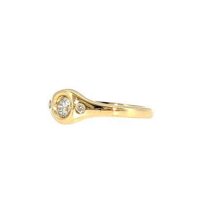 .25 Diamond Three Stone Engagement Ring 14k Yellow Gold