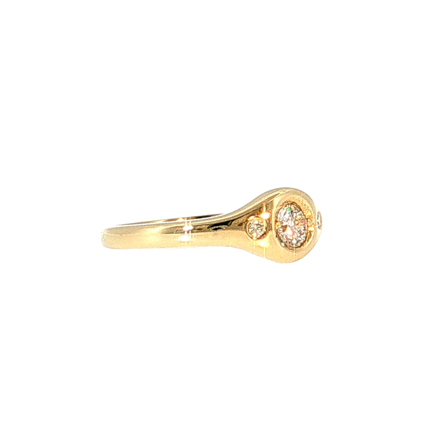 .25 Diamond Three Stone Engagement Ring 14k Yellow Gold