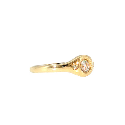 .25 Diamond Three Stone Engagement Ring 14k Yellow Gold