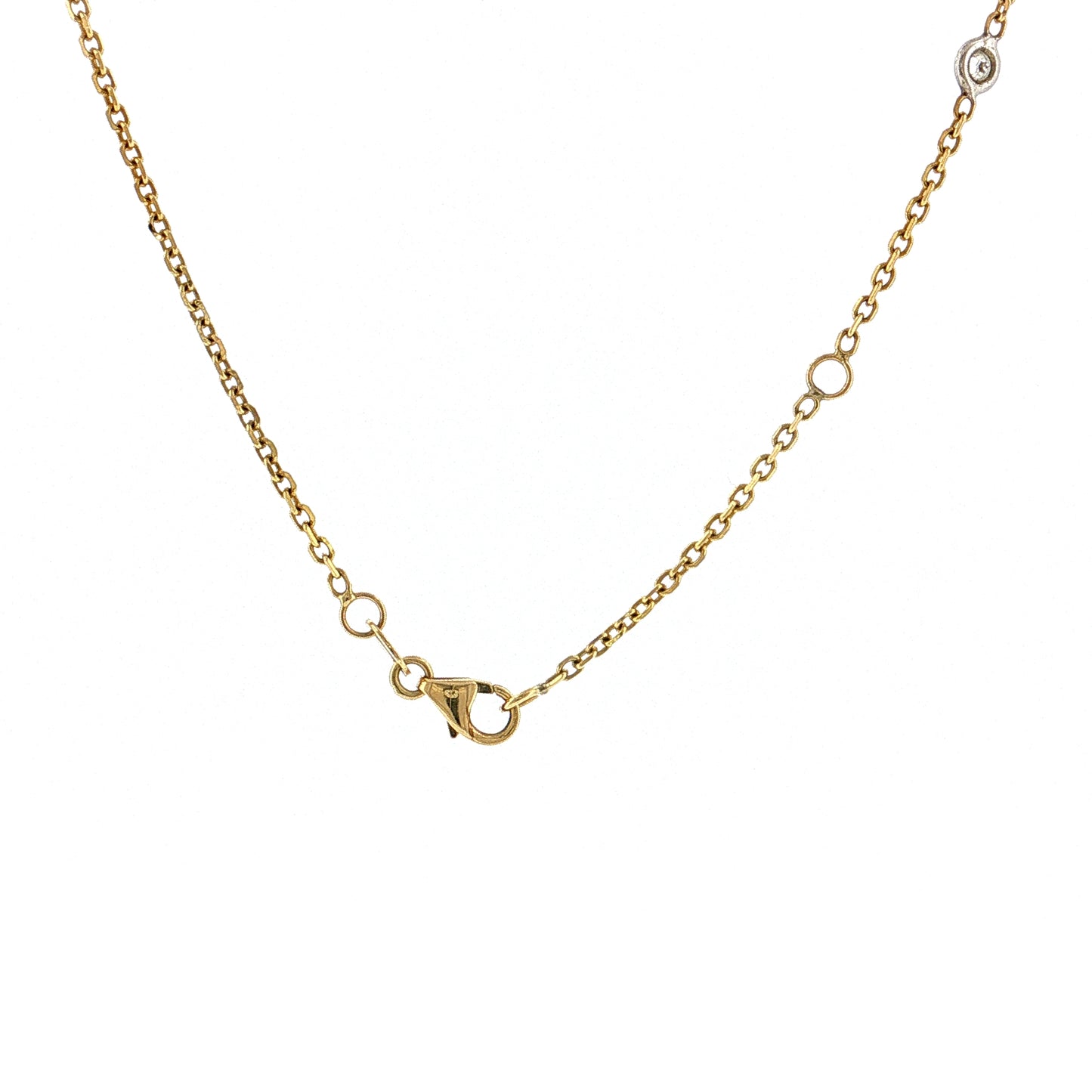 6.30 Oval Sapphire & Diamond Necklace 14k Yellow Gold