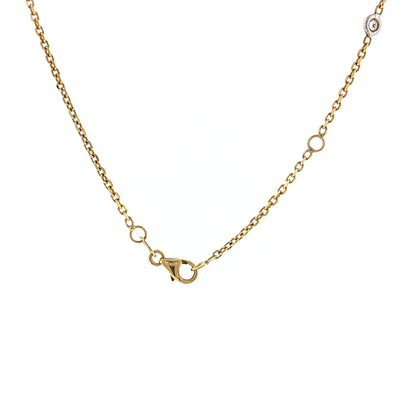 6.30 Oval Sapphire & Diamond Necklace 14k Yellow Gold