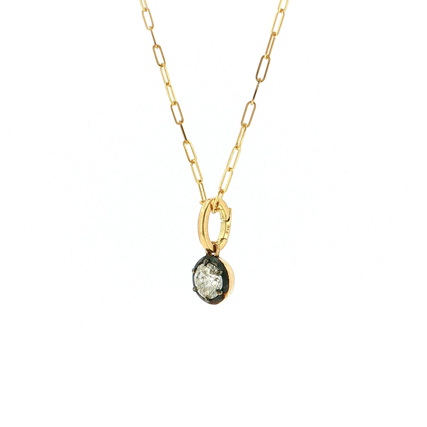 .66 Round Diamond Solitaire Pendant Necklace 18k