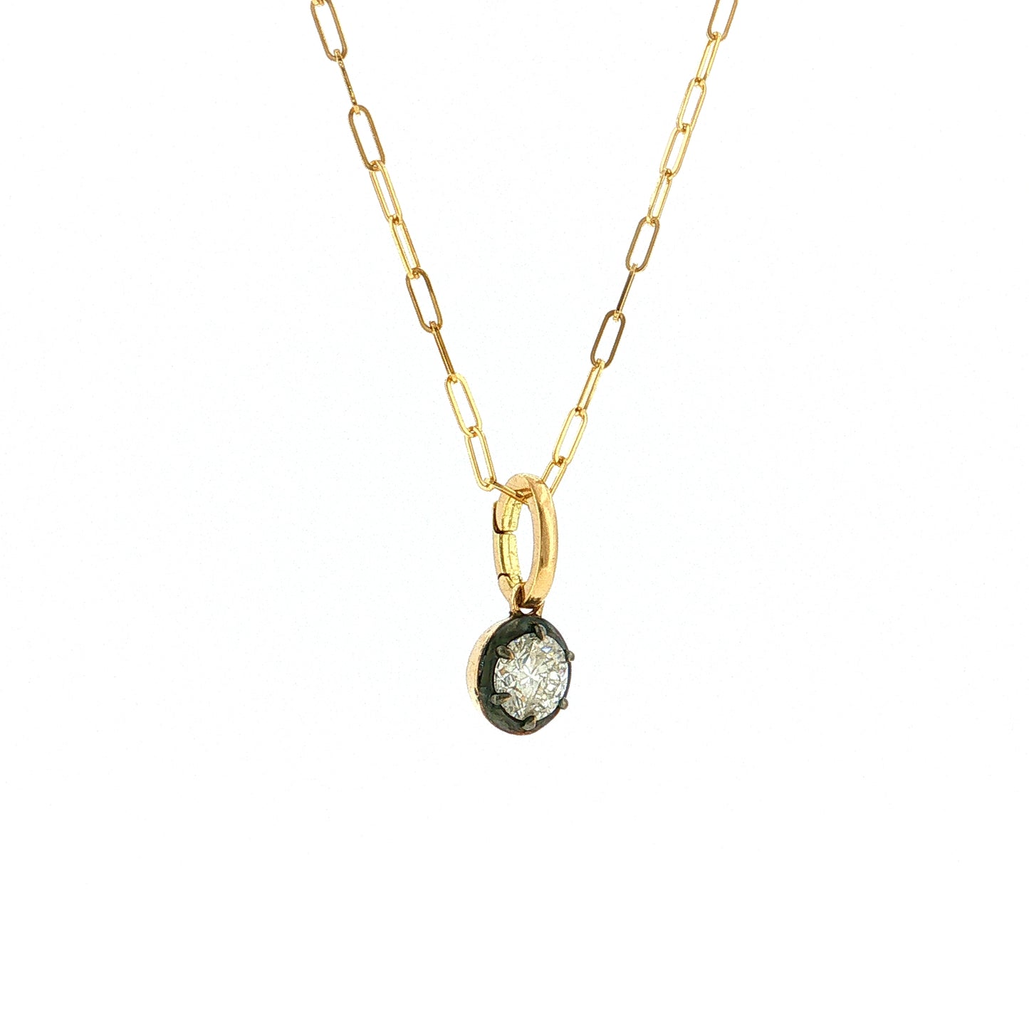 .66 Round Diamond Solitaire Pendant Necklace 18k