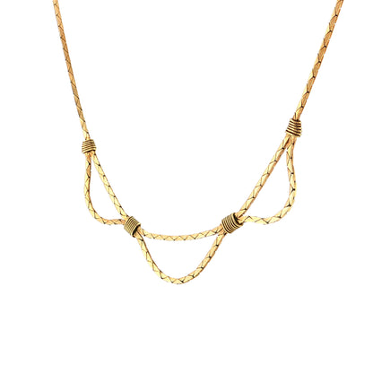 17" Triangle Link Box Chain Necklace 14k Yellow Gold