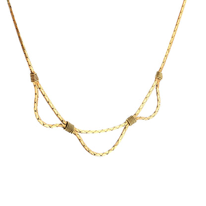 17" Triangle Link Box Chain Necklace 14k Yellow Gold