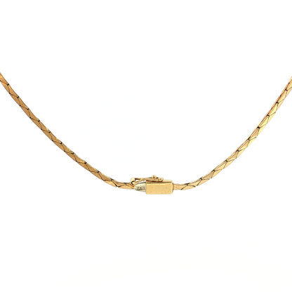 17" Triangle Link Box Chain Necklace 14k Yellow Gold
