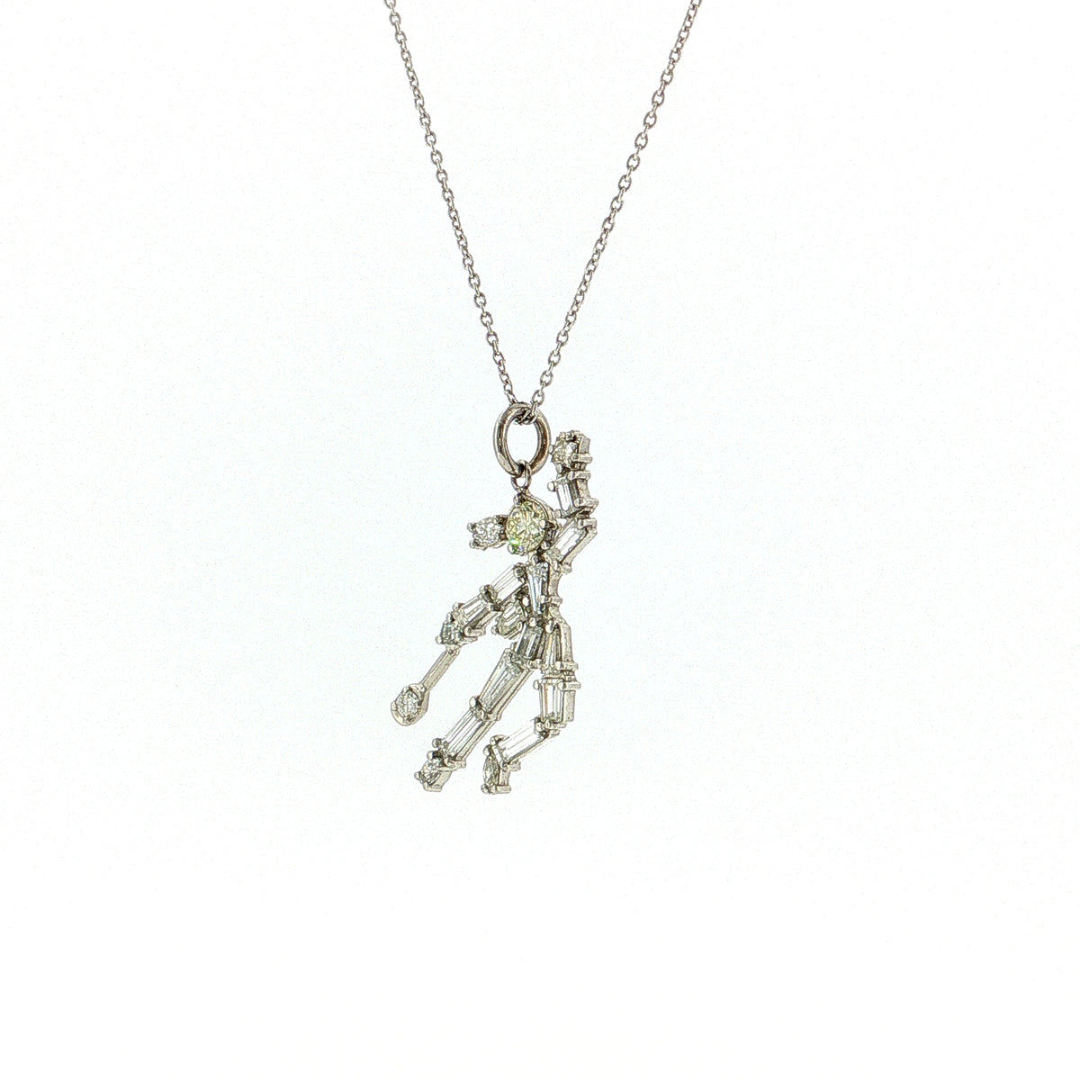 1.07 Mixed Cut Diamond Pendant Necklace Platinum