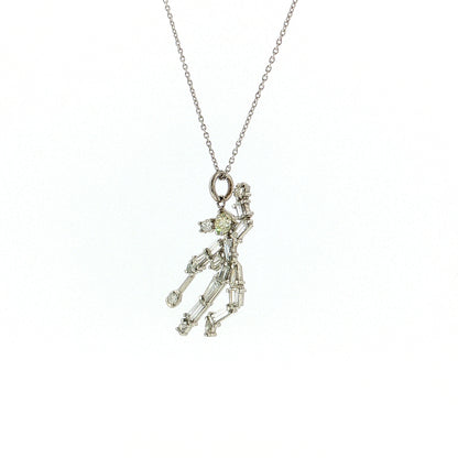 1.07 Mixed Cut Diamond Pendant Necklace Platinum