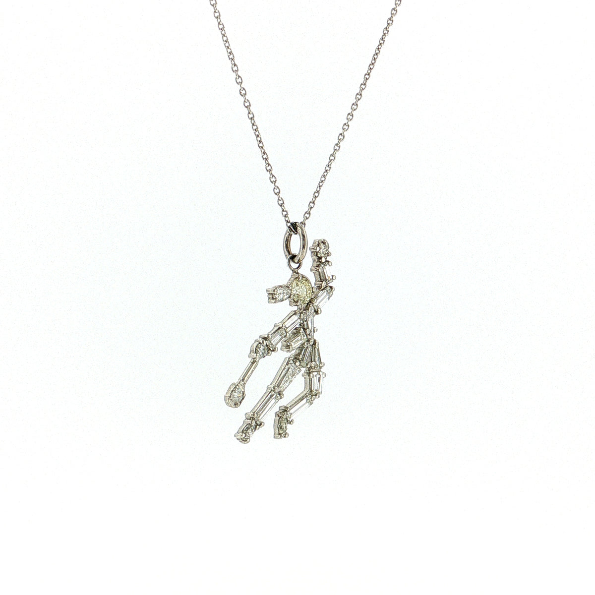 1.07 Mixed Cut Diamond Pendant Necklace Platinum