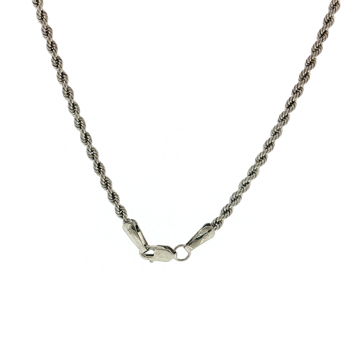 18" Rope Chain Necklace 14k White Gold